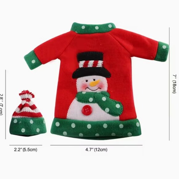 3pcs Ugly Sweater Christmas Wine Bottle Covers, Holiday Bottle Sweater Cover - Picture 3 of 5